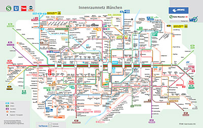 Схема общственного транспорта Мюнхена
